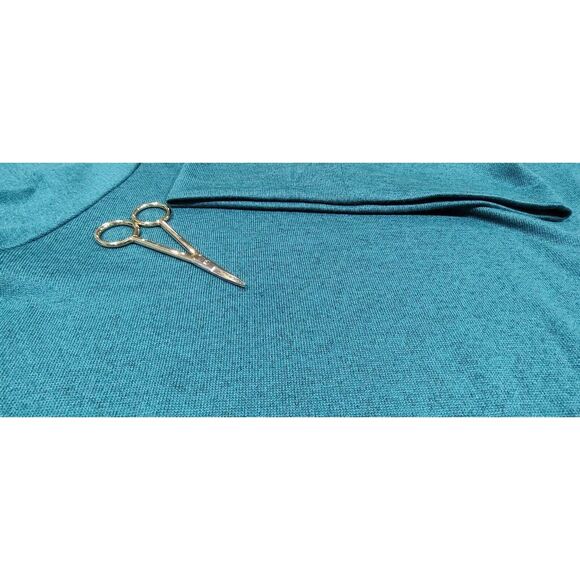 NEW XL Denim & Co. Essentials Dark Teal Green Blue Lightweight Cowl Neck Sweater - Picture 7 of 7